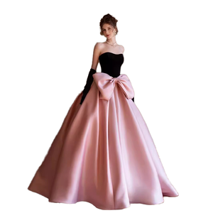 strapless open back dress Elegant Black Changing Color Formal Prom Evening Dress Custom Size / Black main image 0