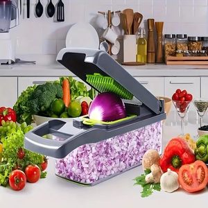 Wholesale Eco-Friendly Modern Design Multipurpose 15 In1 Dual Use Stainless Steel Professional Vegetable Cutlery Cutter Dicing - Product Image 2