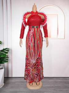 Robe décontractée S1407Y 2026, robe longue de style africain grande taille pour <span class=keywords><strong>femme</strong></span>, robe de soirée sexy pour Noël - Product Image 4
