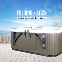 Immer Modern Luxury Spa de jardin extérieur 6 places en alliage d'aluminium noir, étanche, antirouille, résistant au froid, réglable manuellement