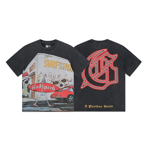 Camiseta Casual de Alta Calidad para Hombre, Estilo Vintage Y2K con Estampado Gráfico, Estilo Urbano, Corte Holgado, 100% Algodón - Product Image 3