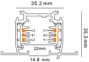 <span class=keywords><strong>Spot</strong></span> encastré LED en aluminium DALI 6 fils 3 circuits sur <span class=keywords><strong>rail</strong></span> 220V <span class=keywords><strong>noir</strong></span> pour éclairage de bureau - Product Image 3