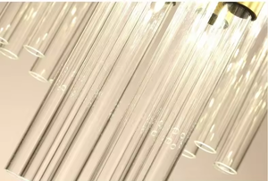 Lustre à tige de plafonnier en cristal de luxe pour décoration de salon en or LED OEM - Product Image 6