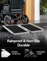Rampe de fauteuil roulant avec poignée Rampas antidérapant en aluminium pour handicapés Rampe de fauteuil roulant pour les marches de la maison Escaliers Portes d'entrée