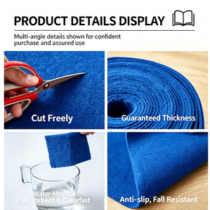 Tapis personnalisé pour événements extérieurs, fêtes, expositions, scène, commercial, blanc et bleu, pour mariage, aiguilleté, camping-car - Product Image 2