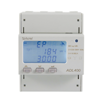 Medidor de Energía Acrel ADL400 para Riel DIN, para Sistema IoT, Medidor de Potencia Trifásico, Entrada Máxima 100A, Medidor Trifásico para Cargador de Vehículos Eléctricos con MID