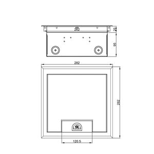 Caja de Suelo de Acero Inoxidable de 3 Tomas con Módulo de TV e Interfaz de Datos USB para Uso Comercial - Product Image 5