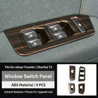 Pièces de décoration intérieure de voiture en bois de pêche pour Jetour Traveler Shanhai T2 : ensemble de garnitures pour console centrale, levier de vitesses et aérateurs