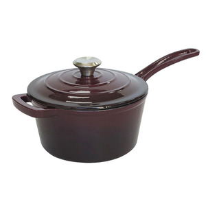 <span class=keywords><strong>Casserole</strong></span> en fonte émaillée professionnelle de 19,5 cm avec couvercle, pot à lait en fonte émaillée de 2,5 QT pour la cuisine - Product Image 3
