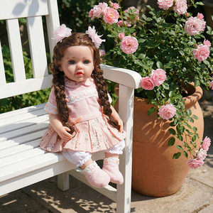 Muñeca Realista R&B <span class=keywords><strong>de</strong></span> 15 Pulgadas (46 cm), Muñeca <span class=keywords><strong>de</strong></span> <span class=keywords><strong>Arte</strong></span> Hecha a Mano, Linda Princesa <span class=keywords><strong>de</strong></span> Silicona Platino, Muñeca Realista <span class=keywords><strong>Reborn</strong></span> - Product Image 1