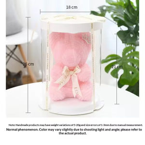 Crystal Diamond Bear Resin Rhinestone Bear Soap Flower Rose Valentine's Day <b>Gift</b> Rose Bear <b>Gift</b> <b>Box</b> - Product Image 4