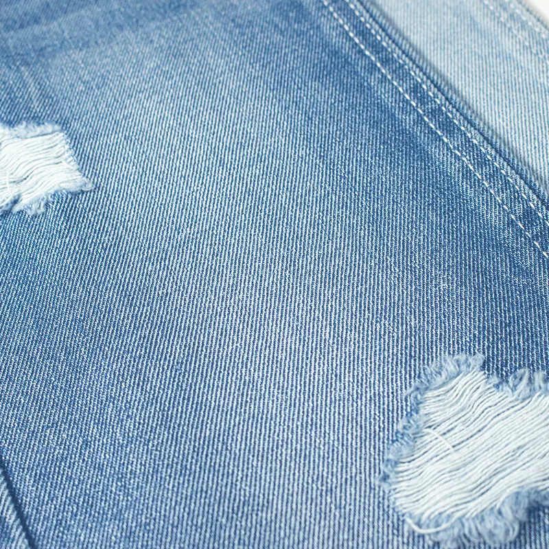 Azul 7.5oz Denim Jeans Tecido 100% Algodão Estoque Barato Preço Denim Tecido