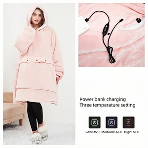 Manufacturer Adults <strong>Men</strong> Women Cozy Warm Soft Heated Electric Heating Wearable Winter <strong>Hoodie</strong> <strong>Blanket</strong> - Product Image 6