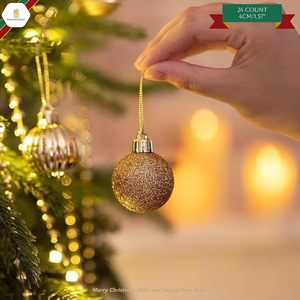 Ensemble de boules de Noël miniatures de qualité supérieure vendues en usine, ornements suspendus pour décorations d'arbre, boules de Noël de 3/4/5/6/8/10 cm - Product Image 4