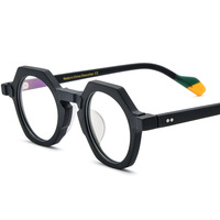 2024 coloré stratifié fait à la main brillant couleur acétate lunettes cadre rond rétro Ooptical lunettes femmes Prescription lunettes