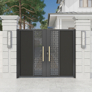 Système de <span class=keywords><strong>portail</strong></span> coulissant suspendu sans rail en aluminium et acier pour entrée principale de villa de luxe - Product Image 3