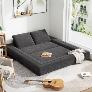 Sofá <span class=keywords><strong>Cama</strong></span> 3 en 1 Plegable, Compacto y Personalizable, Sofá <span class=keywords><strong>Cama</strong></span> Doble, Colchón <span class=keywords><strong>de</strong></span> Piso, Sofá <span class=keywords><strong>Cama</strong></span> <span class=keywords><strong>de</strong></span> Tela Moderno y Minimalista - Product Image 5