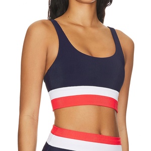 Contrast Color Breathable <b>Custom</b> Logo Tennis Skirts Round Neck Sleeveless Tops Women Tennis <b>Dress</b> - Product Image 2