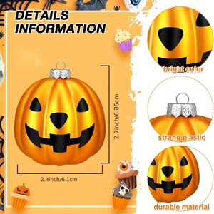 Bolas de Navidad con Diseño de Calabaza Fantasma Blanca de Halloween, Electrochapadas, Pintadas a Mano, Acabado Mate, 12 Colores - Product Image 2