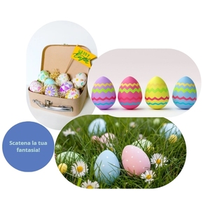 Set di Uova di Pasqua da Decorare, 96 Uova Bianche in Plastica con Ganci, Nastri, Pittura Tempera e 3 Pennelli per Decorazioni Pasquali - Product Image 6
