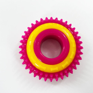 Personalizada respetuosa con el medio ambiente <span class=keywords><strong>Micro</strong></span> Spike forma de anillo novedad Squeaky masticar juguetes para perros a granel Material TPR opción al por mayor disponible - Product Image 4