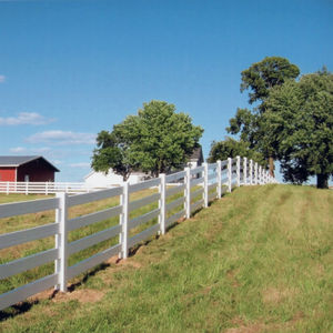 1.8*2.4m yüksek kalite fabrika doğrudan ucuz <span class=keywords><strong>PVC</strong></span> 3 raylar çiftlik ve at vinil çit beyaz - Product Image 1