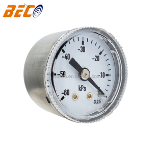 -60kpa-0 Manomètre à vide Cadran <span class=keywords><strong>de</strong></span> 40mm Taille 304 Boîtier en acier inoxydable 1/4 "R Montage central arrière avec tube Bourdon Haute précision - Product Image 2