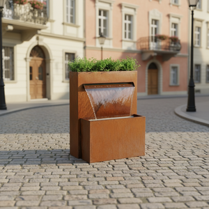 Jardinière en acier <span class=keywords><strong>Corten</strong></span> pour décoration artistique, grande jardinière extérieure, pot de fleurs pour parc et jardin, ornement sur mesure, style européen moderne, facile à installer - Product Image 5