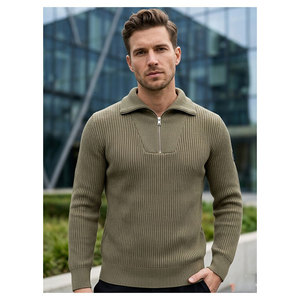 เสื้อไหมพรมคอริบ Troyer คุณภาพเยี่ยม ผลิตจากผ้าฝ้ายออร์แกนิค 100% 7GG สำหรับผู้ชาย - Product Image 1