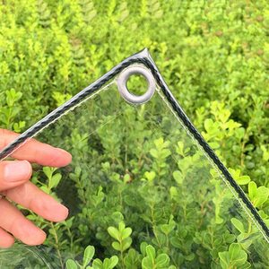 Patio clair étanche PVC bâche tricoté Patio couverture œillets câble attache résistant à la déchirure Camping plantes <span class=keywords><strong>serre</strong></span> couleur verte - Product Image 3