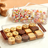 Boîtes de rangement transparentes pour biscuits et bonbons, empilables, avec couvercles, pour réfrigérateur et cuisine