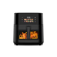 Friteuse à air électrique carrée 6L 1800W en acier inoxydable avec éléments chauffants supérieurs et inférieurs, pour cuisson professionnelle en hôtellerie, vente directe usine personnalisée