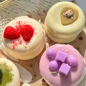 Squishy Food Toys Wholesale New Design TPR Cheese Souffle Strawberry Cake Squishy Toy Stress Relief <b>Ball</b> Taba <b>Squeeze</b> for Girls - Product Image 2