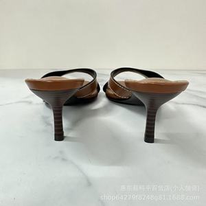Nouvelles <span class=keywords><strong>sandales</strong></span> d'été montantes pour femme Z 2026 - Tendance mode, marron, avec coutures, bout carré, <span class=keywords><strong>talon</strong></span> haut, bout ouvert - Product Image 5
