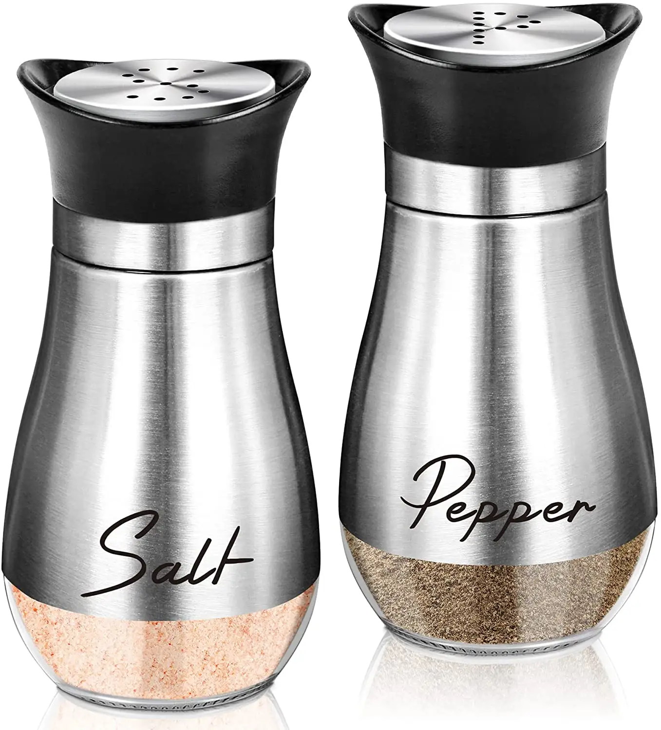 Mới bền vững thiết lập thủy tinh muối và hạt tiêu Shakers gia vị & hạt tiêu Shakers Mason Jar muối và hạt tiêu Shakers