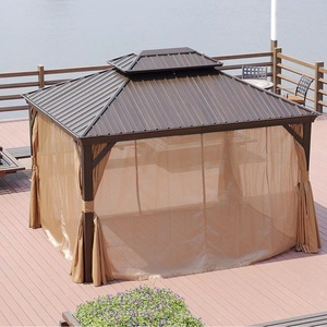 Tente <span class=keywords><strong>de</strong></span> gazebo en grain <span class=keywords><strong>de</strong></span> bois à cadre en aluminium Gazebo <span class=keywords><strong>de</strong></span> luxe avec moustiquaire <span class=keywords><strong>Pavillon</strong></span> <span class=keywords><strong>de</strong></span> jardin - Product Image 3