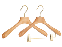 Cintres en bois noir de luxe avec logo personnalisé, durables, antidérapants, cintres à barre en bois de hêtre Lotus pour hôtel avec logo personnalisé