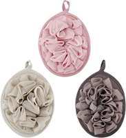 Éponges de bain exfoliantes douces en loofah avec sangle élastique pour la douche, serviette de lavage corporel pour un nettoyage doux de la peau