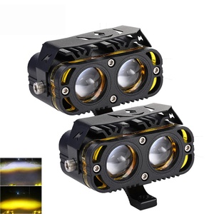 Phare de moto 40W à 4 modes, projecteur LED stroboscopique, éclairage de travail étanche, feux de brouillard à 2 lentilles pour rétrofit/amélioration voiture/camion - Product Image 1