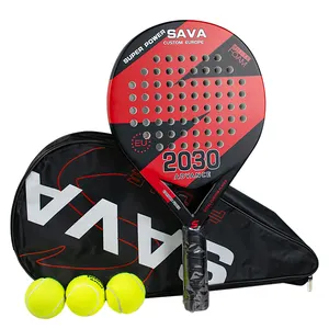 Raqueta de Pádel de fibra de carbono de diseño profesional mejor clasificada, raqueta de tenis de alta calidad con superficie rugosa, hecha a medida en China