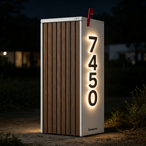 <span class=keywords><strong>Cassetta</strong></span> <span class=keywords><strong>Postale</strong></span> Personalizzata in Metallo di Grande Capacità, Stile Moderno, con Pannello Solare per Insegna da Porta - Product Image 4