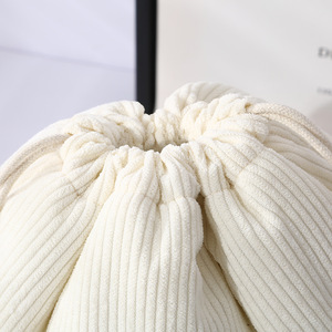 Custom Portable Round Large <strong>Toiletry</strong> Corduroy with Inner Makeup <strong>Bag</strong> Travel <strong>Bag</strong> Lazy Cosmetic <strong>Bag</strong> with <strong>Drawstring</strong> - Product Image 2