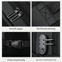Sac à dos de voyage professionnel extensible grande capacité pour homme avec double port de charge et compartiment de séparation sec/humide