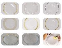 Assiette de Présentation en Plastique Alimentaire 13 Pouces, Dorée à Chaud, Électroplaquée, pour Mariage, Hôtel, Style Moderne Minimaliste, Transparente