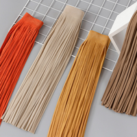 Accessoire de vêtement de scène en velours suédé double face avec franges en cuir et pompons, pour robe, jupe, et rideaux décoratifs 80