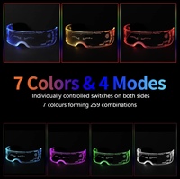 Lunettes lumineuses Lunettes pare-soleil LED 7 couleurs et 5 modes, lunettes lumineuses pour barre de fête cosplay Halloween