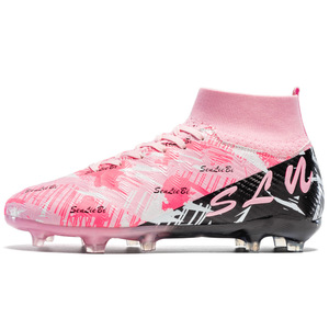 Chaussures de football unisexes pour les élèves du primaire et du secondaire Compétition des jeunes Entraînement antidérapant Pointes longues Lacets Futsal - Product Image 3