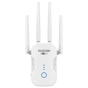 QLOCOM Factory Price Original English Version 1200Mbps WiFi Extender Repeater With External Antenna CE FCC certificate