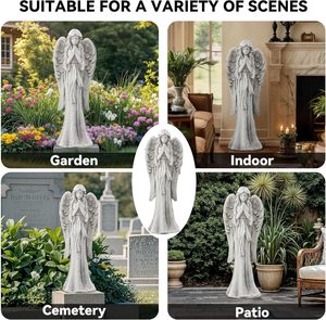 Statue d'ange gardien en résine artistique <span class=keywords><strong>de</strong></span> style nordique avec base stable, personnalisable pour la décoration extérieure <span class=keywords><strong>de</strong></span> jardin, patio et cour. - Product Image 5