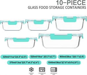 2025 New Top Design Microwavable Leak Proof Glass Food Storage <b>Container</b> Detachable Lid Dishwasher Safe Eco-Friendly Low Price - Product Image 2
